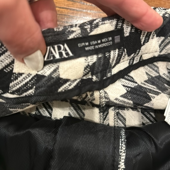 Zara Very High Waisted Houndstooth Pants Size M - Picture 12 of 13